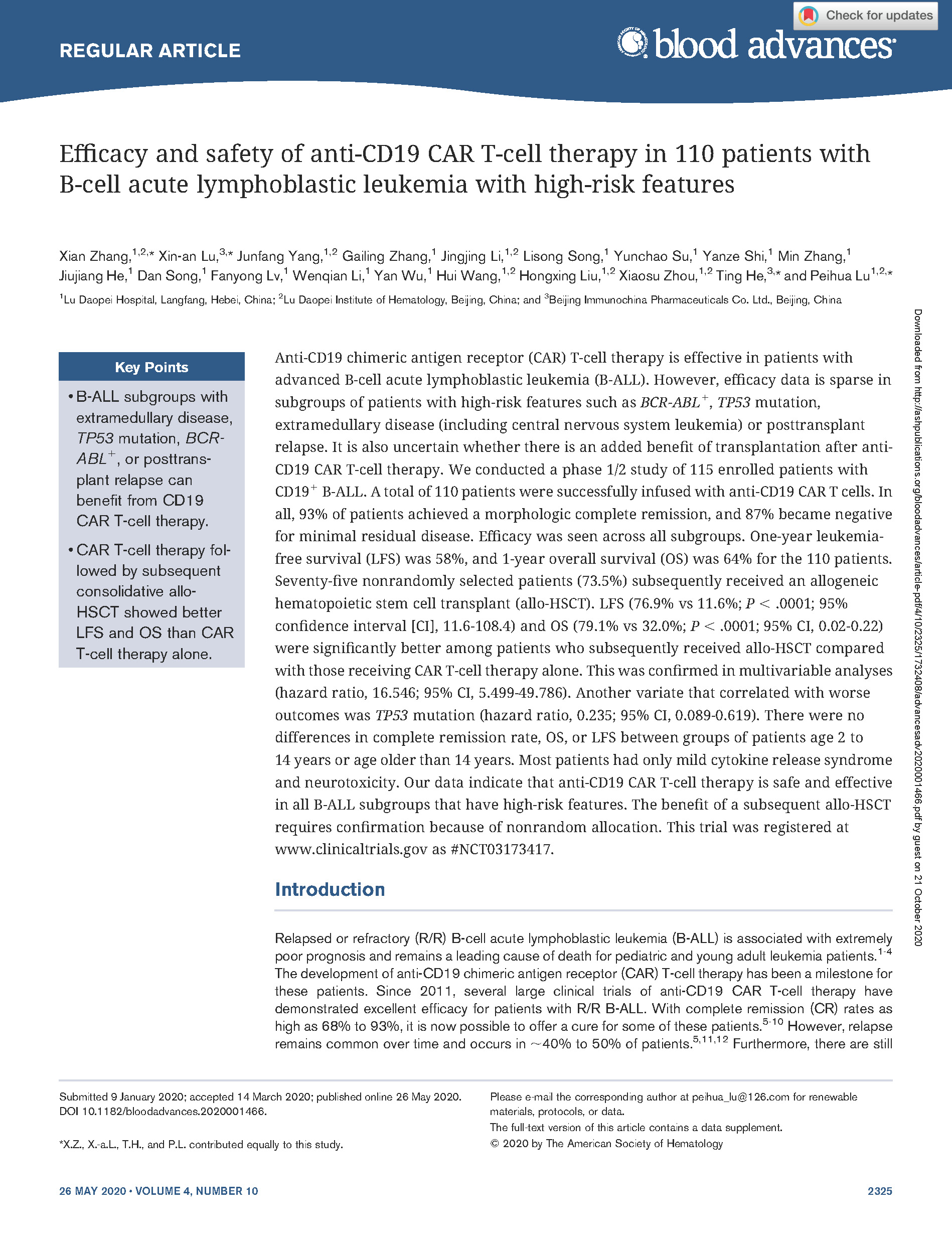 2020-Efficacy and safety of anti-CD19 CAR T-cell therapy in 110 patients with B-cell acute lymphoblastic leukemia with high-risk features.jpg